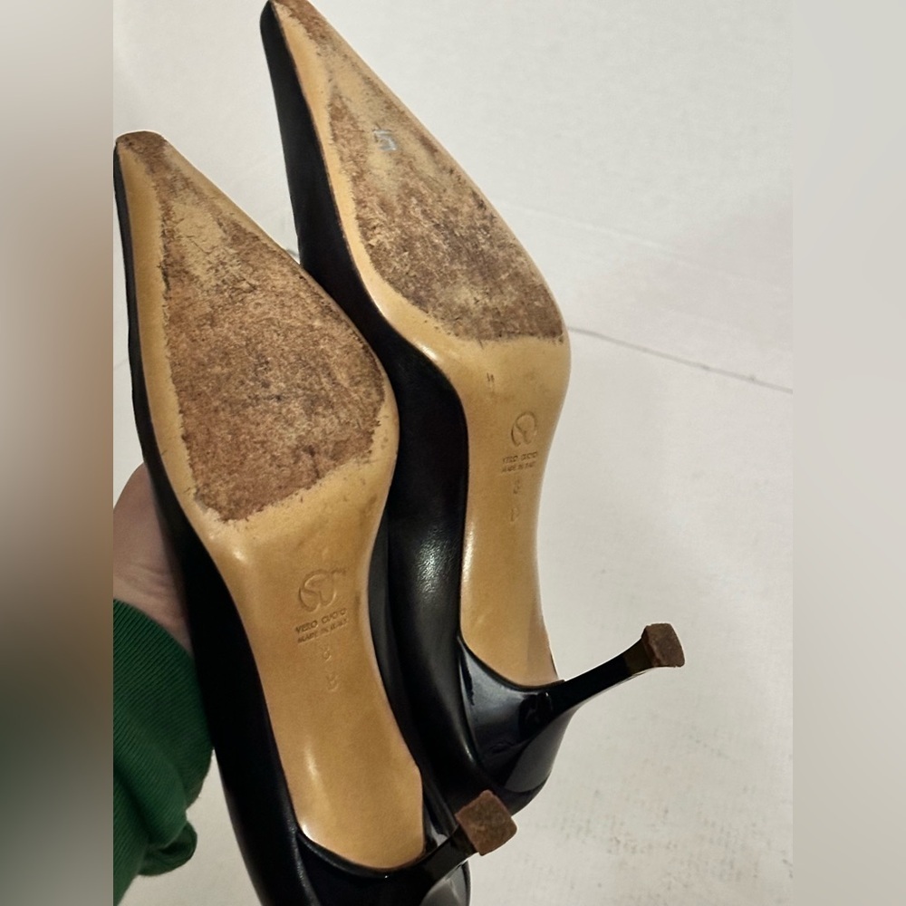 St.John navy blue/gold pointed heels size 38 - Picture 9 of 13